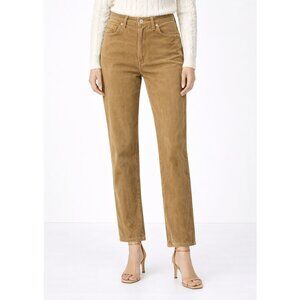 Aritzia‎ Denim Forum Joni Pants Women's 27 Tan Corduroy High Rise Loose Casual